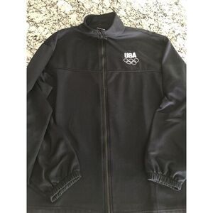 USA Olympic Committee Jacket Full Zip Up Size XL Black /Navy Blue ‎ Olympics